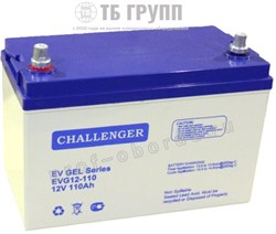 Challenger EVG12-110 - гелевый тяговый аккумулятор, 12 В - фото 14507